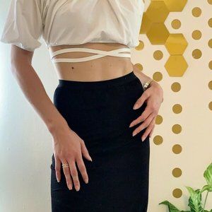 UNDER.LIGNE NWT $500 Twist Knot BLACK pencil skirt